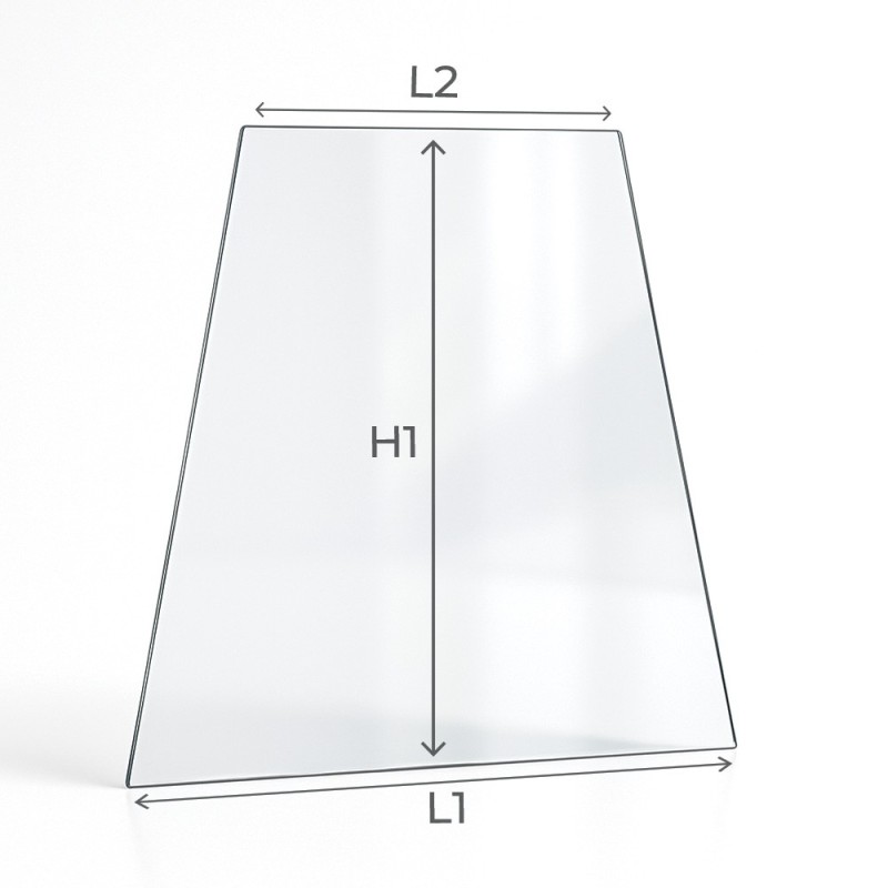 Custom trapeze-shaped glass sheet for insert and stove - Capska Custom trapeze-shaped glass sheet for insert and stove - Capska