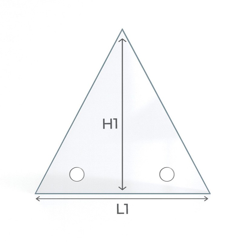 Vetro triangolare per stufa o caminetto con fori - Capska Vetro triangolare per stufa o caminetto con fori - Capska