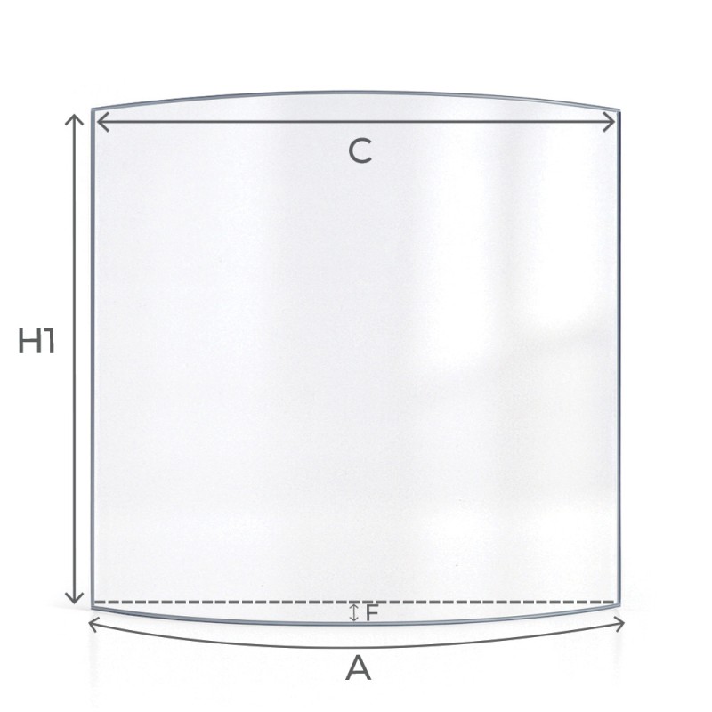 Vitre Hase LIMA C16 - Verre Courbe pour poêle à bois Vitre Hase LIMA C16 - Verre Courbe pour poêle à bois