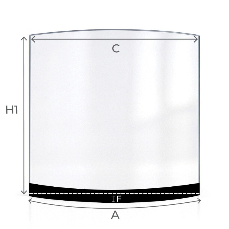Vitre Techfire BELLA 1 - Verre Courbe Sérigraphié pour poêle à bois Vitre Techfire BELLA 1 - Verre Courbe Sérigraphié pour poêle à bois
