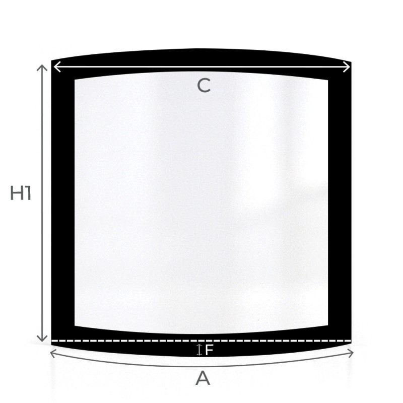Olsberg PAGO Glass - Curved Screen-printed glass panel for wood burning stove