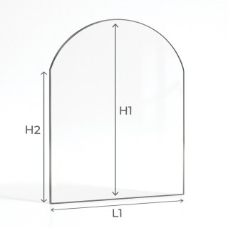 Cristal Austroflamm G2 - Vidrio Rectángulo con arco para estufa de leña