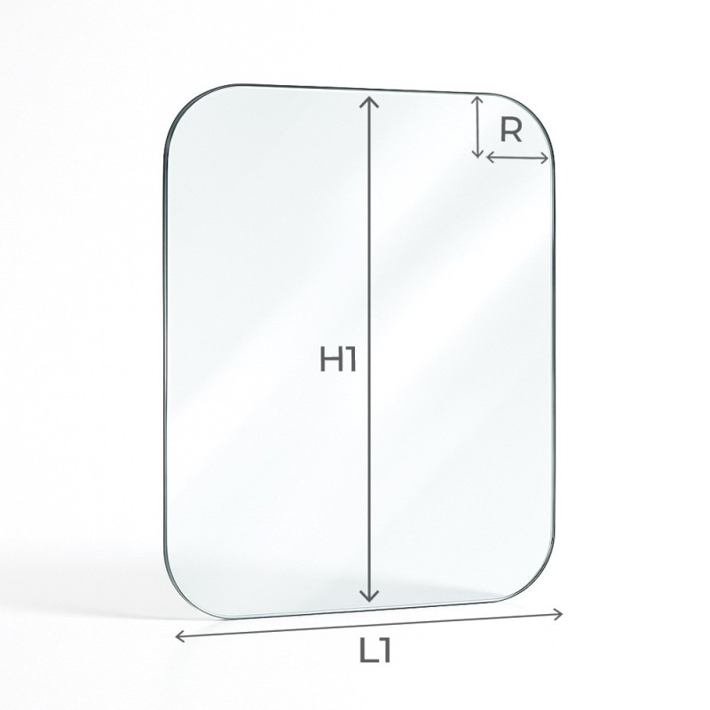 Glass with 4 rounded corners custom cut for inset and stove - Capska Glass with 4 rounded corners custom cut for inset and stove - Capska