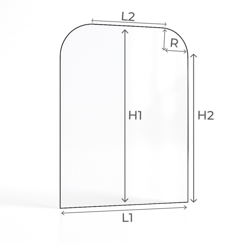 Invicta BRADFORD Glass - 2 rounded corners glass panel for wood burning stove