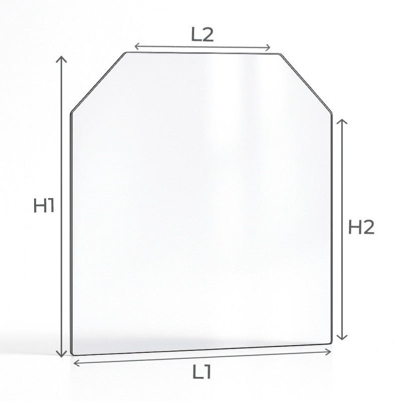 Deville CAPITAINE Glass - 2 cut corners glass panel for wood burning stove