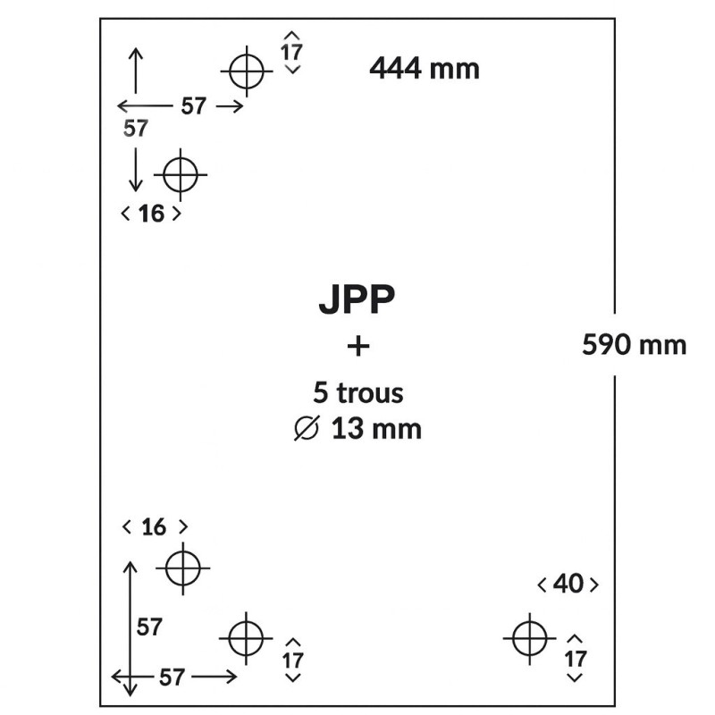 Vetro Philippe FOYER 1000 - Vetro Rettangolo Forato per Caminetto