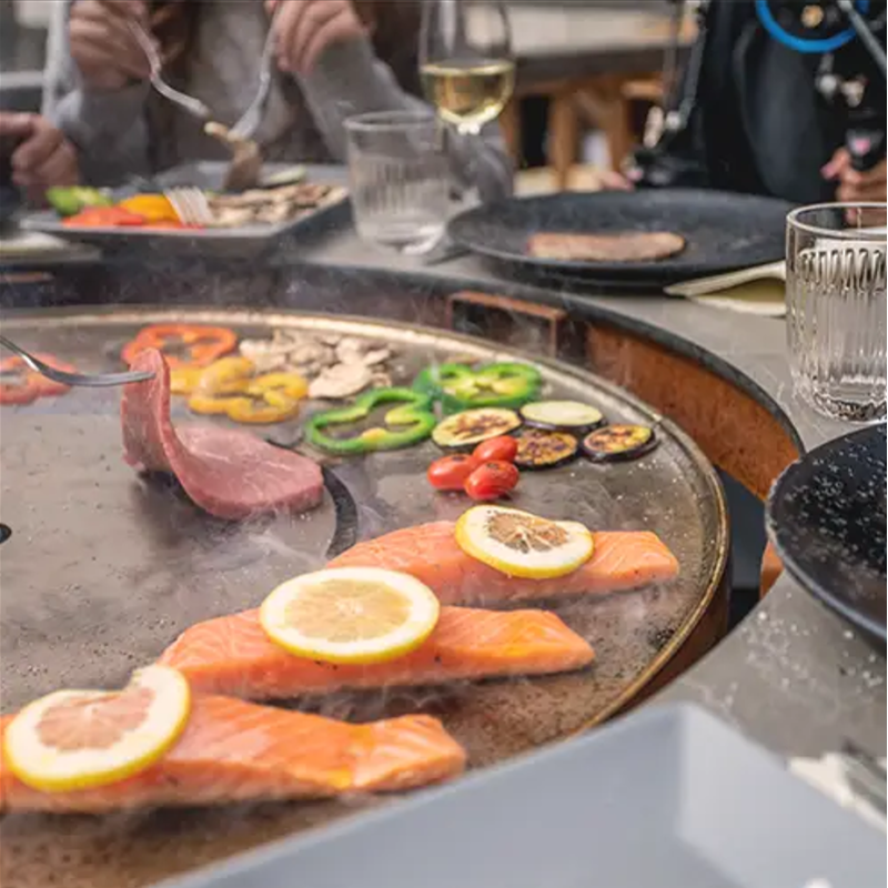 Plancha Brasero de Gas 130 cm de diámetro - 3 Alturas (40/80/110 cm) - Capska