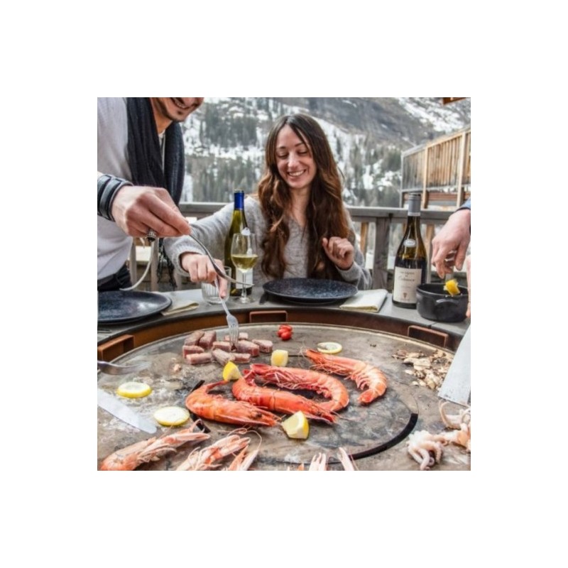 Plancha Brasero a Gas 130 cm diametro - 3 Altezze (40/80/110 cm) - Capska